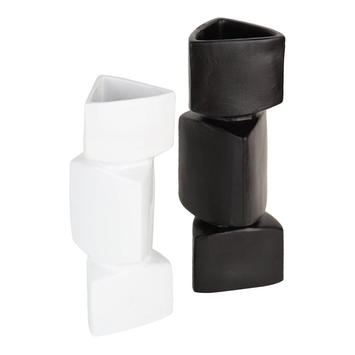 Buy Vase - Verti Ceramic Vase set in Black & White by De Maison Decor on IKIRU online store