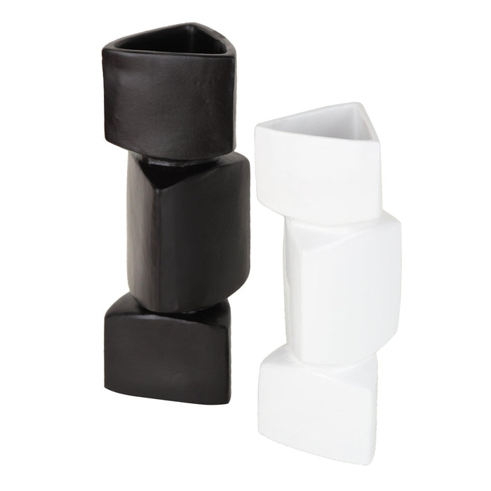 Buy Vase - Verti Ceramic Vase Set in Black & White for Home Decor by De Maison Decor on IKIRU online store