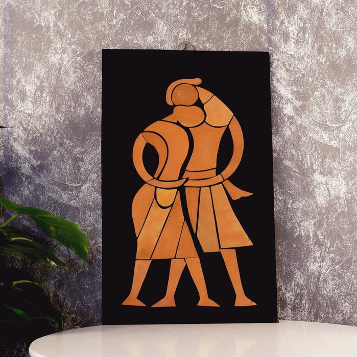 Buy Wall Art - Beautiful Wall Art Tribal Family | Handmade Terracotta Canvas For Decor by Sowpeace on IKIRU online store
