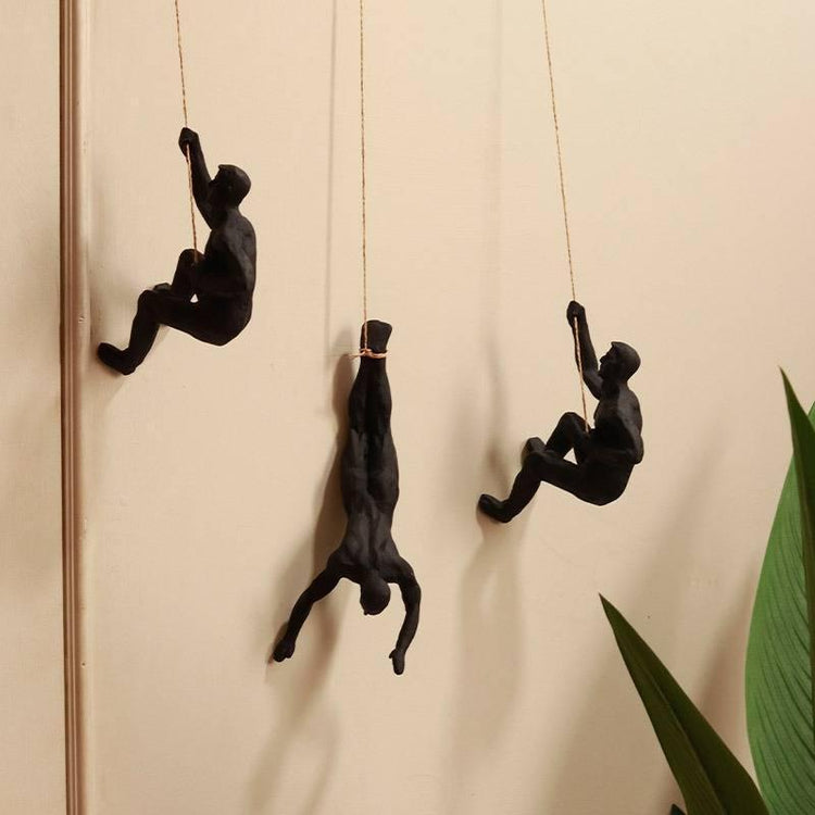 Hanging Man Showpieces & Decorative Artwork | Resin Figurines for Wall Decor