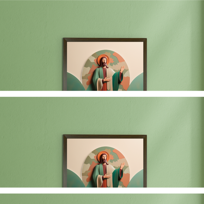 Buy Wall Art - Jesus' Sermon Canvas Wall Art: Handcrafted Decor with Frame, Spiritual Abstract Print for Home by Sowpeace on IKIRU online store