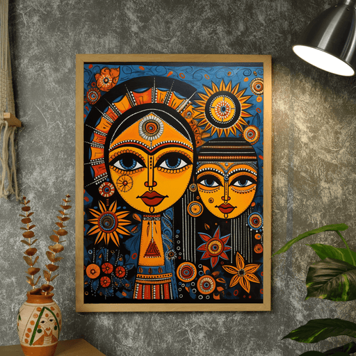 Buy Wall Art - Mother-Son Eyes: Artisan Canvas Wall Decor Abstract by Sowpeace on IKIRU online store
