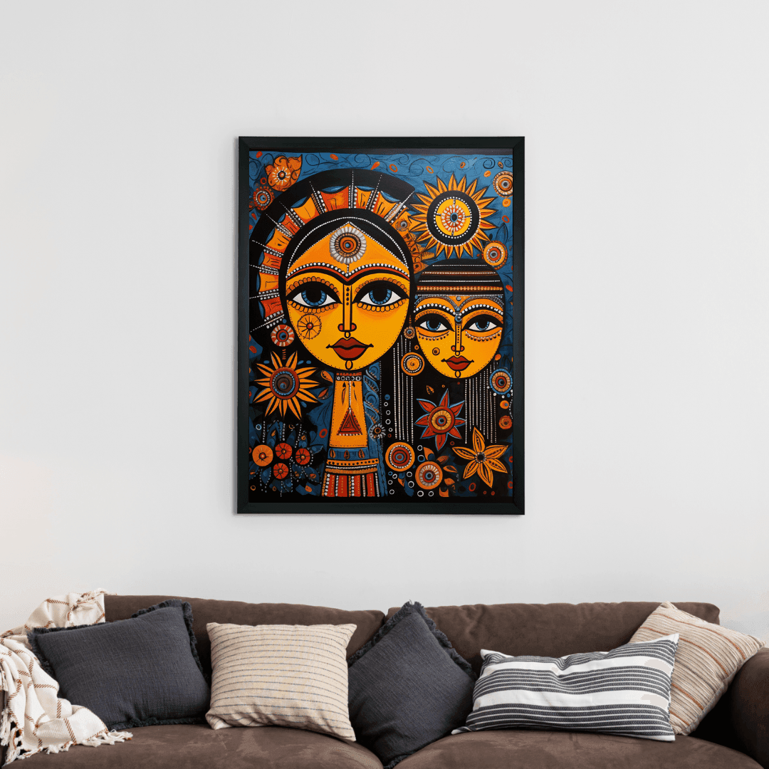 Buy Wall Art - Mother-Son Eyes: Artisan Canvas Wall Decor Abstract by Sowpeace on IKIRU online store