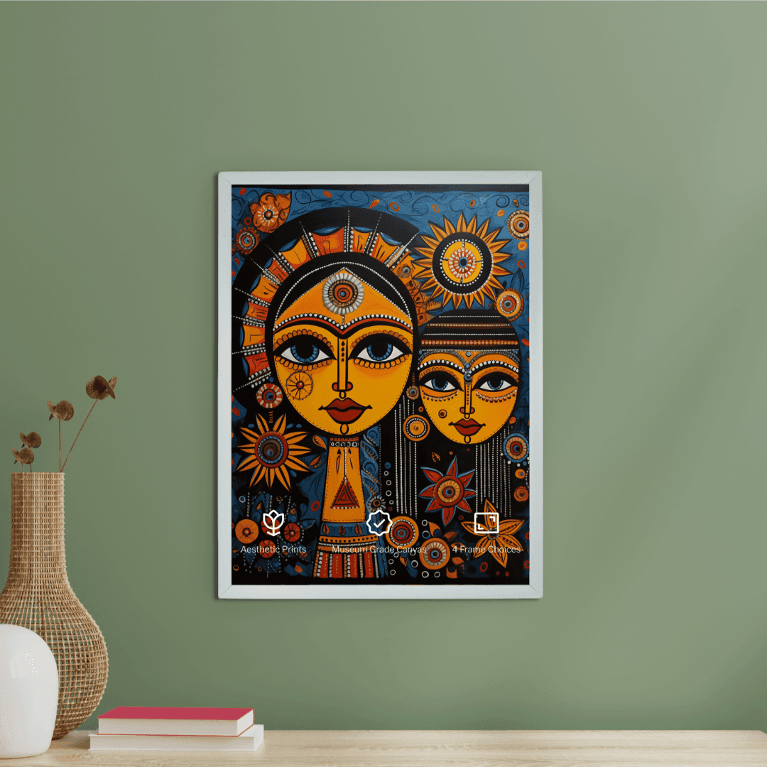 Buy Wall Art - Mother-Son Eyes: Artisan Canvas Wall Decor Abstract by Sowpeace on IKIRU online store