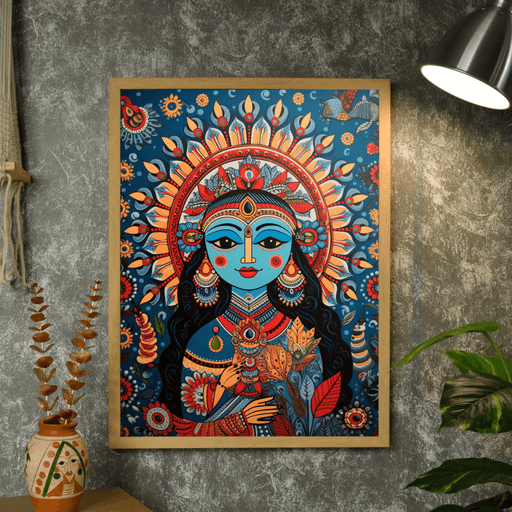 Buy Wall Art - Radha Blue Essence: Artisan Canvas Wall Decor Elegance by Sowpeace on IKIRU online store