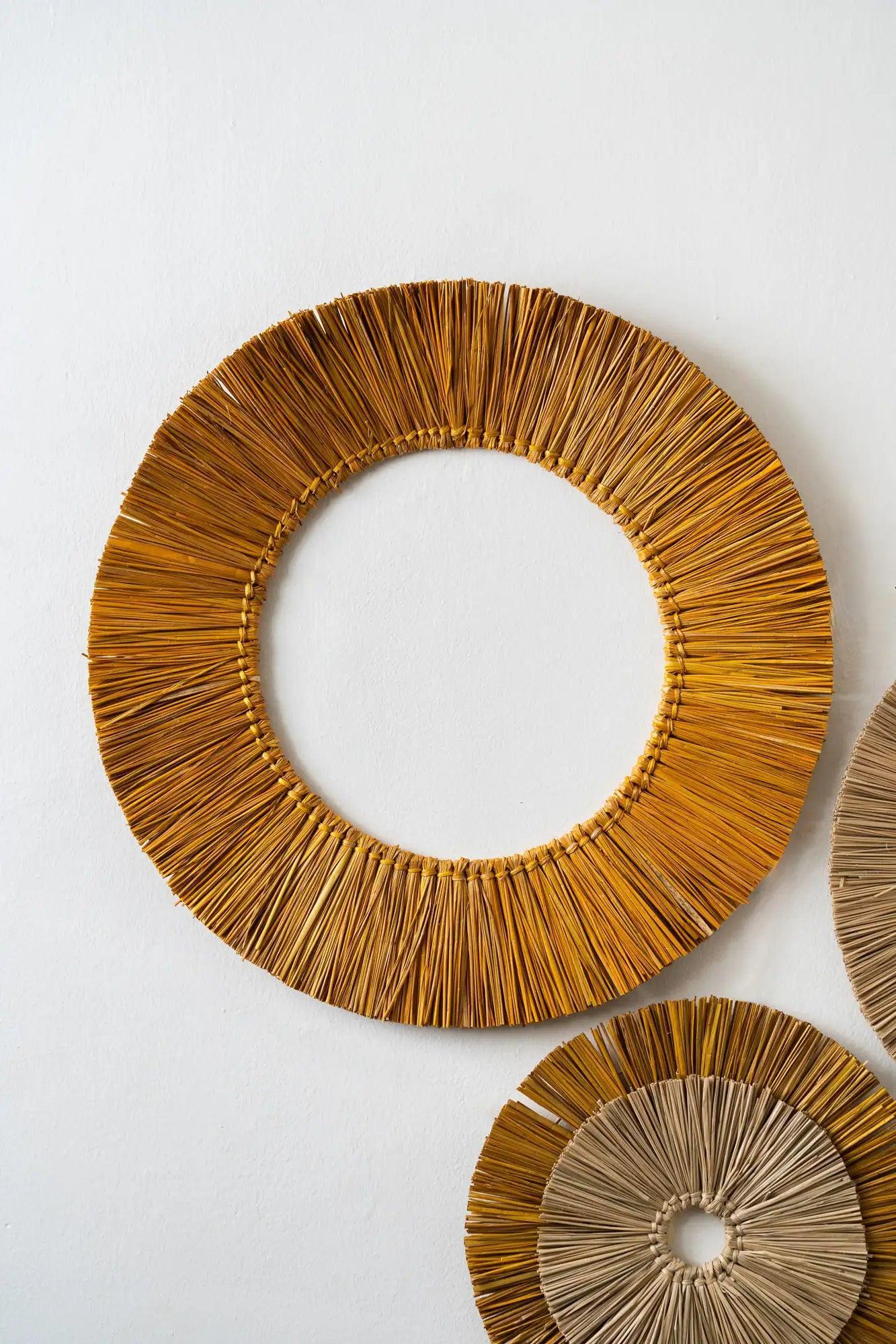 Buy Wall Art - Unique Sea Grass Wall Decor Set Of 3 | Brown Art Piece For Living Room & Bedroom by Tesu on IKIRU online store