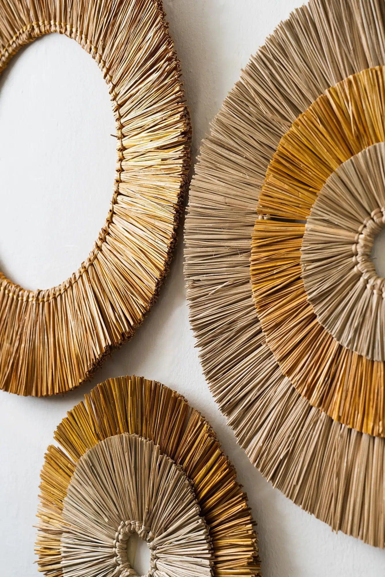 Buy Wall Art - Unique Sea Grass Wall Decor Set Of 3 | Brown Art Piece For Living Room & Bedroom by Tesu on IKIRU online store