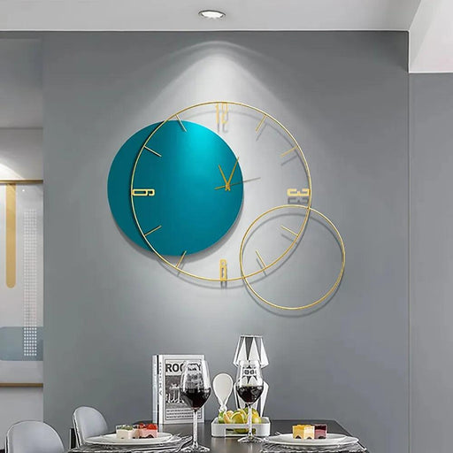 Buy Wall Clock - Creative Blue Metal Wall Clock by Handicrafts Town on IKIRU online store
