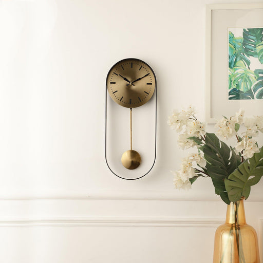 Buy Wall Clock - Noir Pendulum Wall Clock for Living Room | Wall Decor by De Maison Decor on IKIRU online store