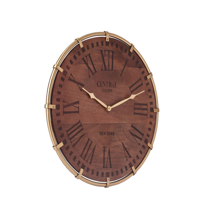 Buy Wall Clock - Timberland Wooden Round Wall Clock For Home & Gifting by De Maison Decor on IKIRU online store