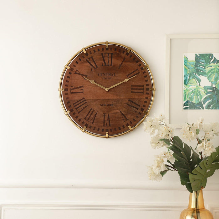 Buy Wall Clock - Timberland Wooden Round Wall Clock For Home & Gifting by De Maison Decor on IKIRU online store