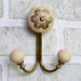 Buy Wall Hooks - Fancy Ceramic Filigree Wall Hook | Hanging Holder With Golden Accent by Casa decor on IKIRU online store