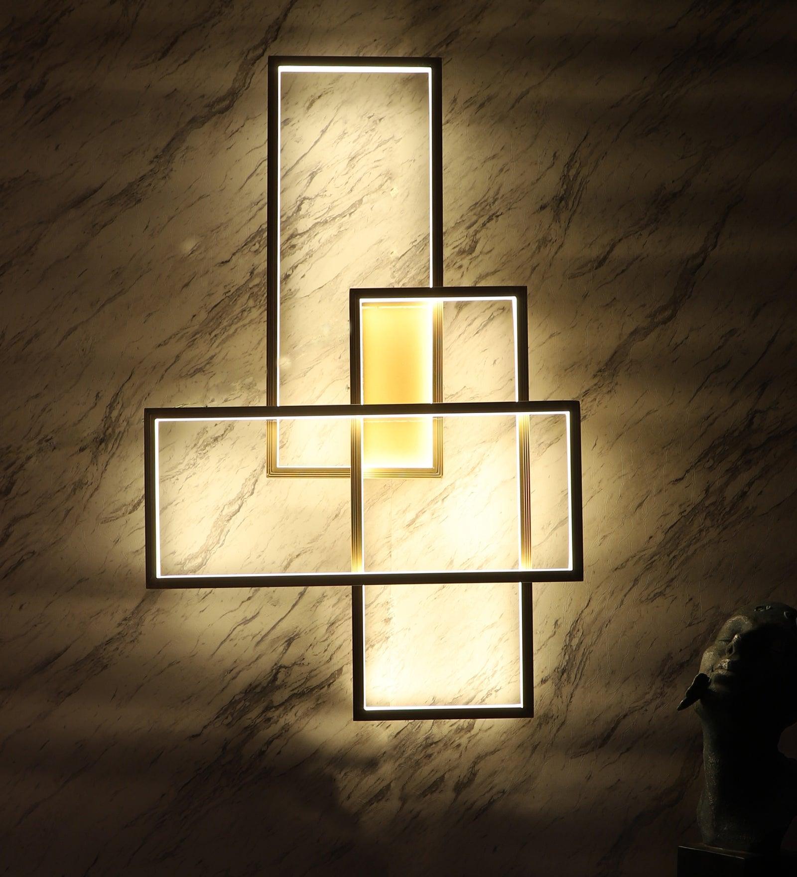 Buy Wall Light - Abstract Gold Aluminium Wall Light by ELIANTE by Jainsons Lights on IKIRU online store