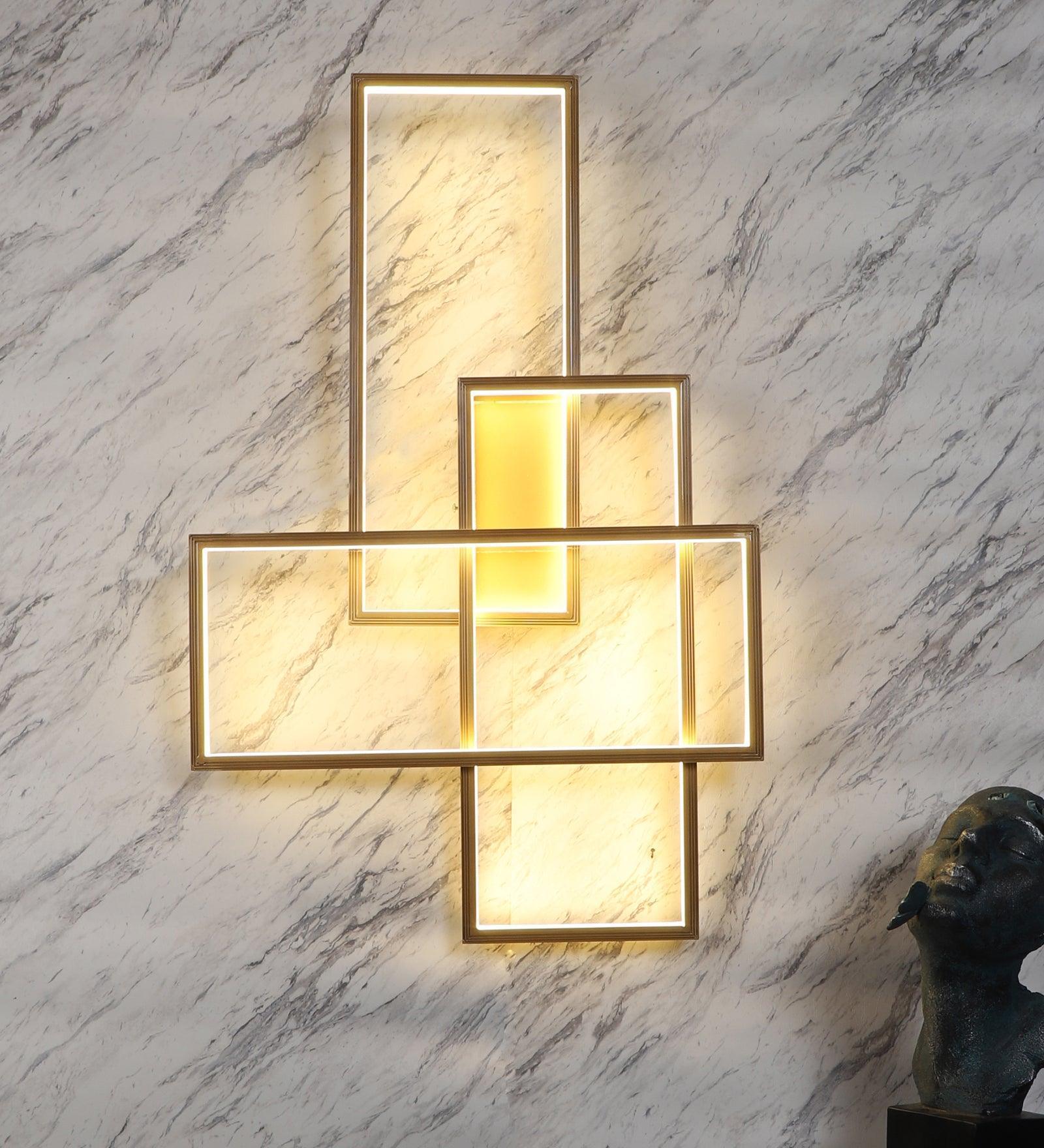 Buy Wall Light - Abstract Gold Aluminium Wall Light by ELIANTE by Jainsons Lights on IKIRU online store