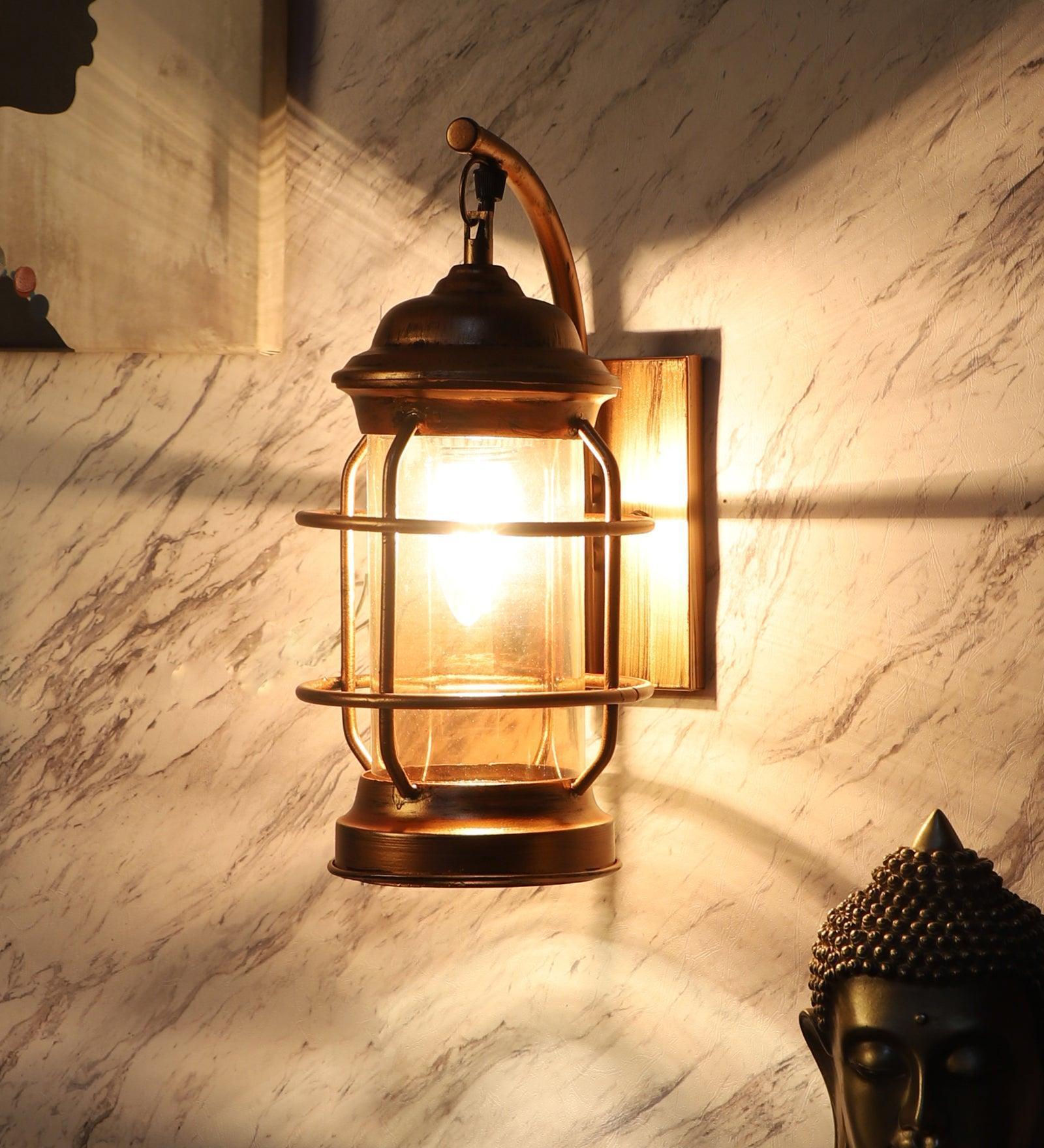 Buy Wall Light - Beeso Copper Iron Lantern Wall Lamp Light For Indoor & Outdoor Decor by ELIANTE by Jainsons Lights on IKIRU online store