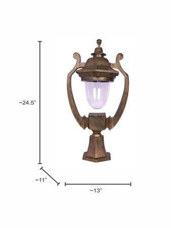 Buy Wall Light - Brass Antique Heavy Cast Single Large Gate Post Lamp Light For Outdoor Decor by Fos Lighting on IKIRU online store