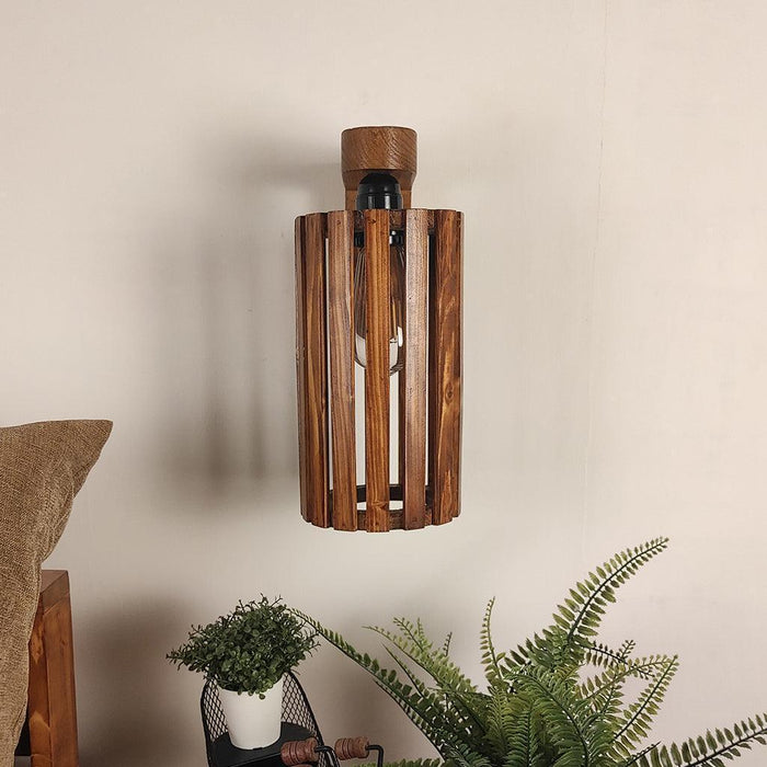 Buy Wall Light - Casa Brown Wooden Wall Light | Decorative Lamps by Symplify on IKIRU online store