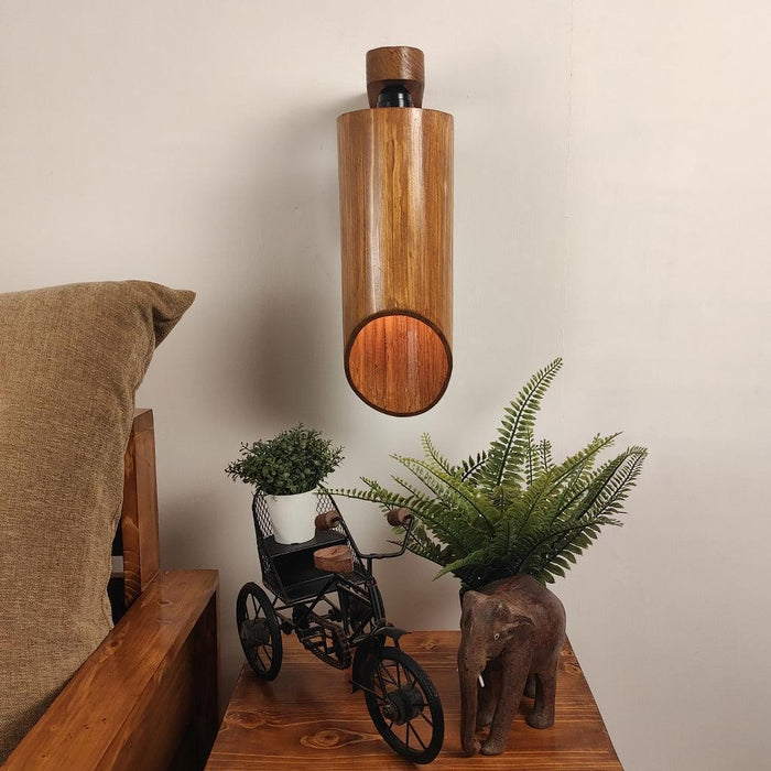 Buy Wall Light - Cedar Brown Wooden Wall Light | Lamp For Wall Decor by Symplify on IKIRU online store