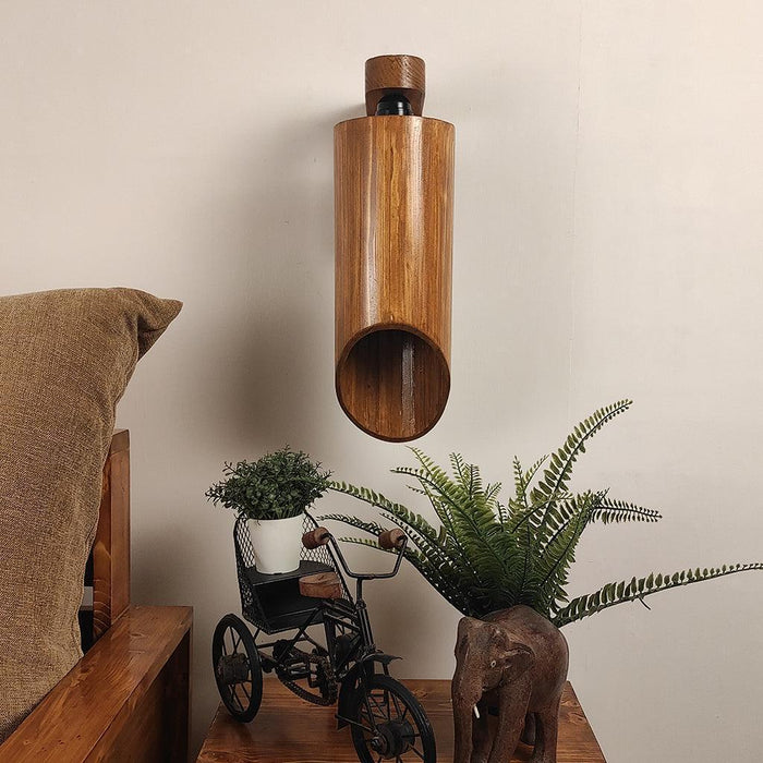 Buy Wall Light - Cedar Brown Wooden Wall Light | Lamp For Wall Decor by Symplify on IKIRU online store