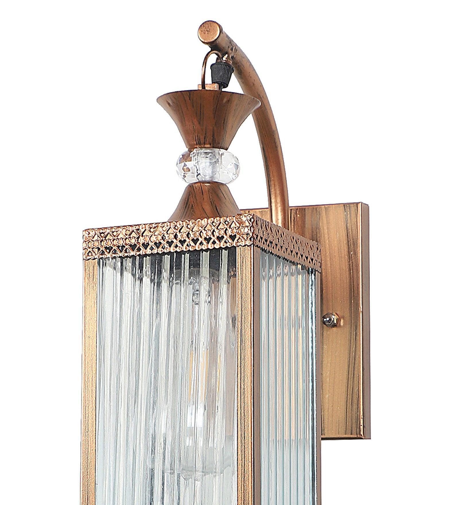 Buy Wall Light - Chakor Luxurious Glass Finish Wall Lampshade | Decorative Copper Iron Wall Light For Home Decor by ELIANTE by Jainsons Lights on IKIRU online store