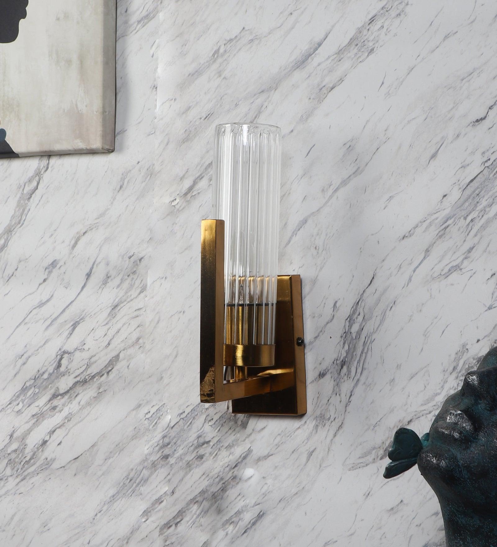 Buy Wall Light - Decorative Gold Iron & Glass Wall Mount Lamp Light For Living Room & Home Decor by ELIANTE by Jainsons Lights on IKIRU online store