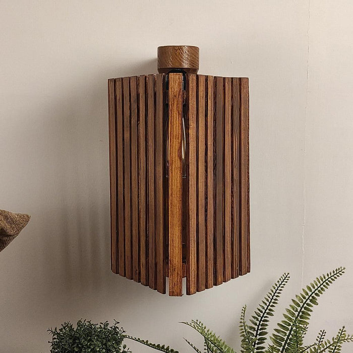 Buy Wall Light - Elegant Brown Wooden Wall Light for Living Room | Hanging Lamp by Symplify on IKIRU online store