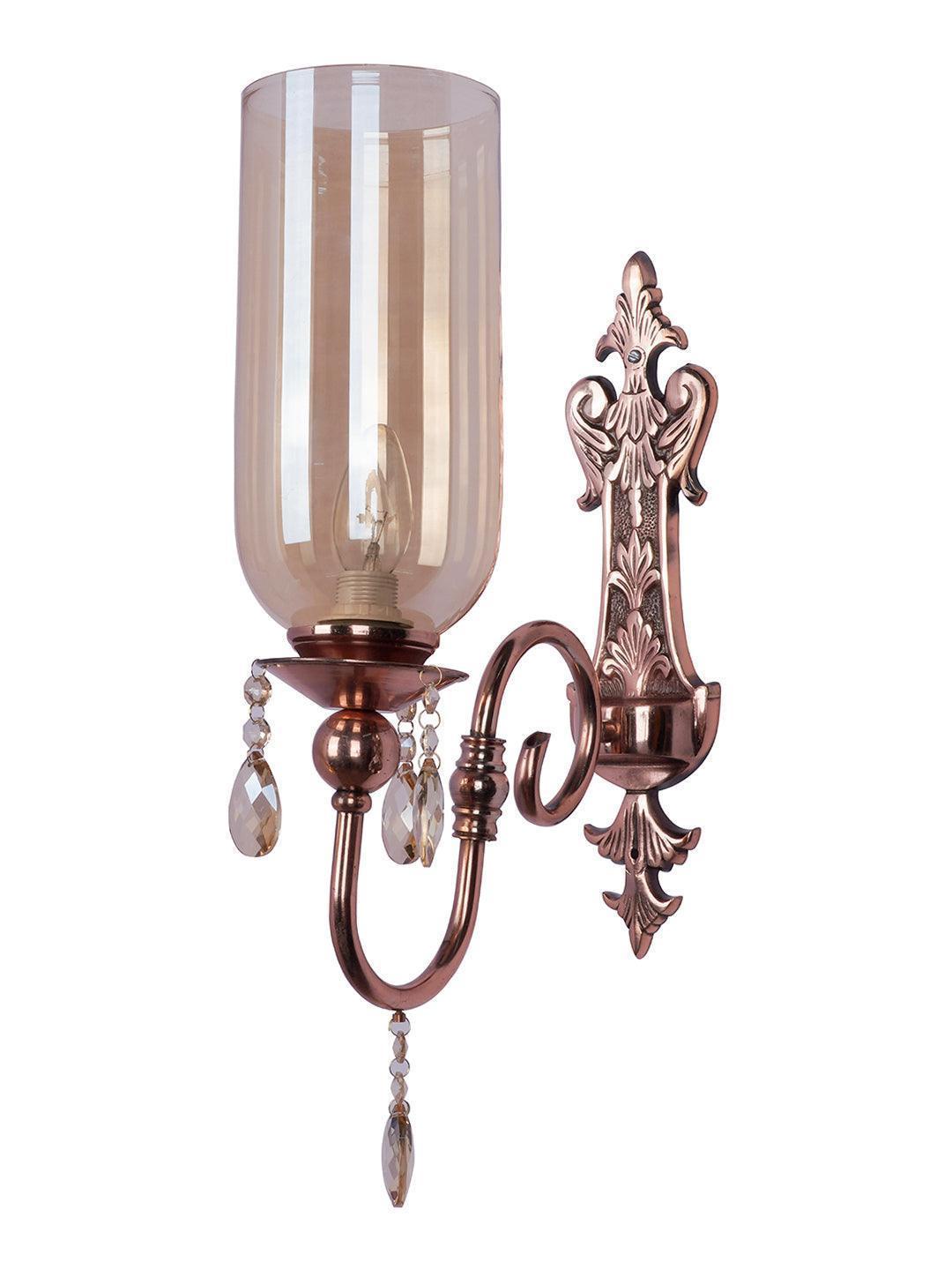 Buy Wall Light - European Copper Single Light Wall Sconce With Translucent Glass Shade For Home Decor by Fos Lighting on IKIRU online store