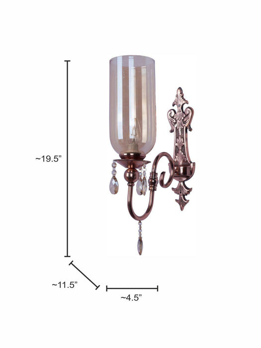 Buy Wall Light - European Copper Single Light Wall Sconce With Translucent Glass Shade For Home Decor by Fos Lighting on IKIRU online store