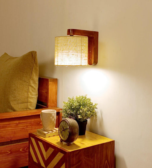 Buy Wall Light - Gimli Brown Wooden Wall Light | Decorative Lighting by Symplify on IKIRU online store