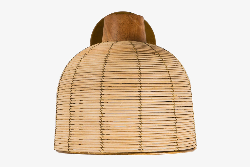 Buy Wall Light - Henka Natural Cane & Iron Finish Scandinavian Wall Lamp for Home Decor by Orange Tree on IKIRU online store