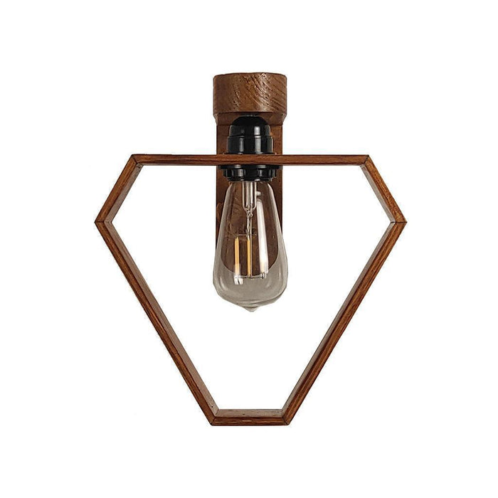 Buy Wall Light - Hexad Brown Wooden Wall Light | Lamp For Wall Decor by Symplify on IKIRU online store