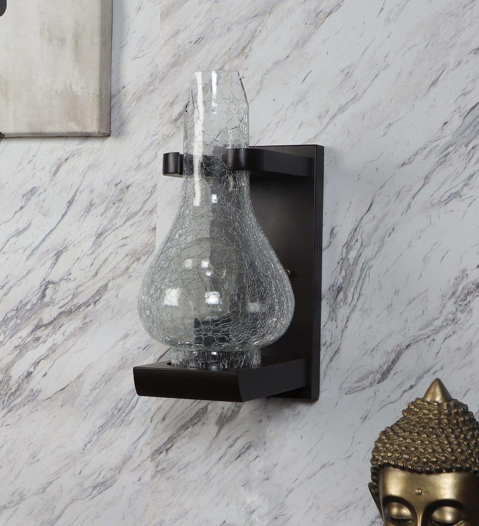 Buy Wall Light - Lampo Brown Wood & Glass Wall Mount Light For Living Room & Dining Room Decor by ELIANTE by Jainsons Lights on IKIRU online store