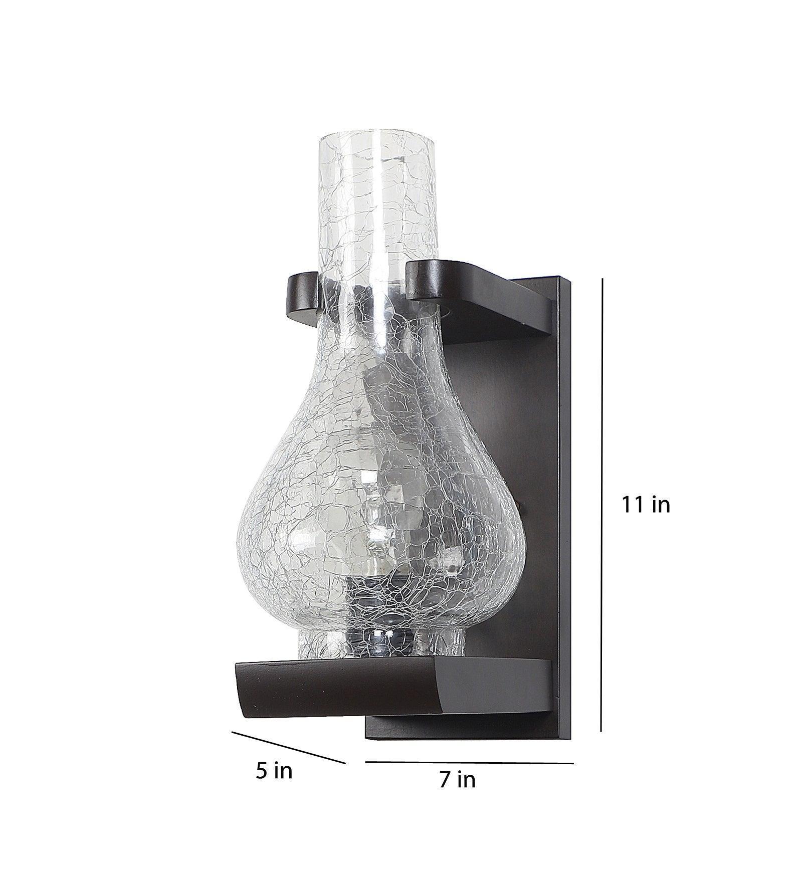 Buy Wall Light - Lampo Brown Wood & Glass Wall Mount Light For Living Room & Dining Room Decor by ELIANTE by Jainsons Lights on IKIRU online store