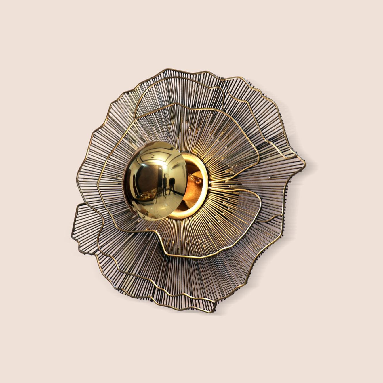 Buy Wall Light - Modern Girik Gold Effect Wall Sconce | Flower Wall Lamp Light For Home Decor by Home Blitz on IKIRU online store