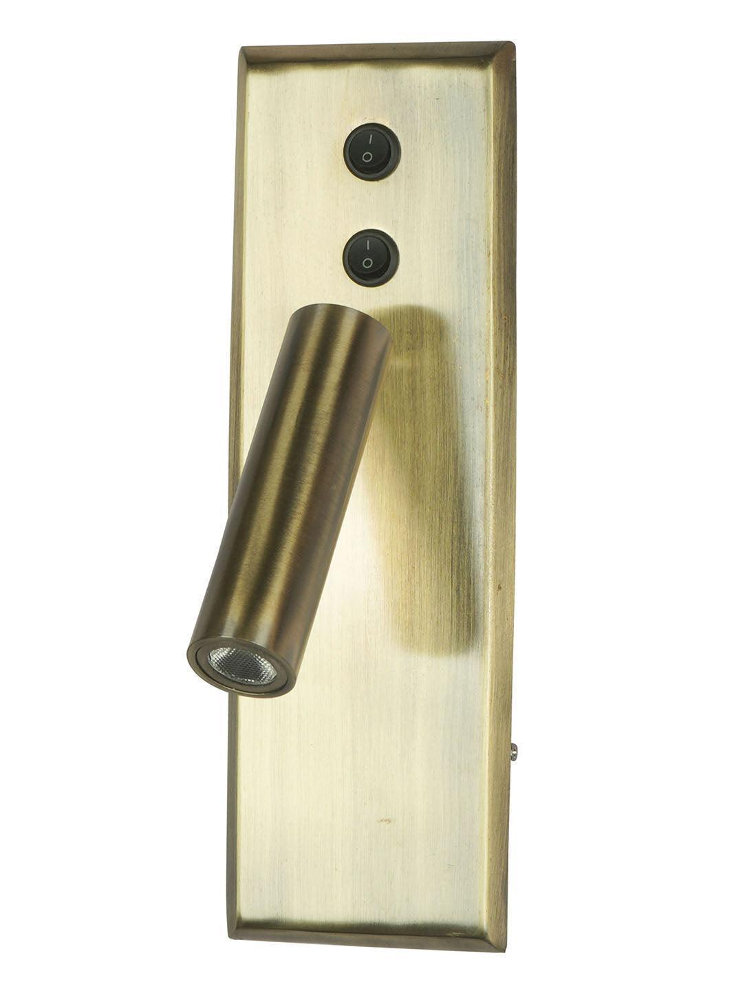 Buy Wall Light - Modern Gold Rectangular Metal Dual Light | Bedside LED Spotlight For Home Decor by Fos Lighting on IKIRU online store