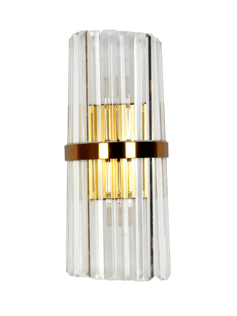 Buy Wall Light - Modern Transparent Prismatic 18 Inch Crystal & Steel Dual Wall Light by Fos Lighting on IKIRU online store