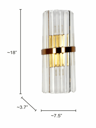 Buy Wall Light - Modern Transparent Prismatic 18 Inch Crystal & Steel Dual Wall Light by Fos Lighting on IKIRU online store