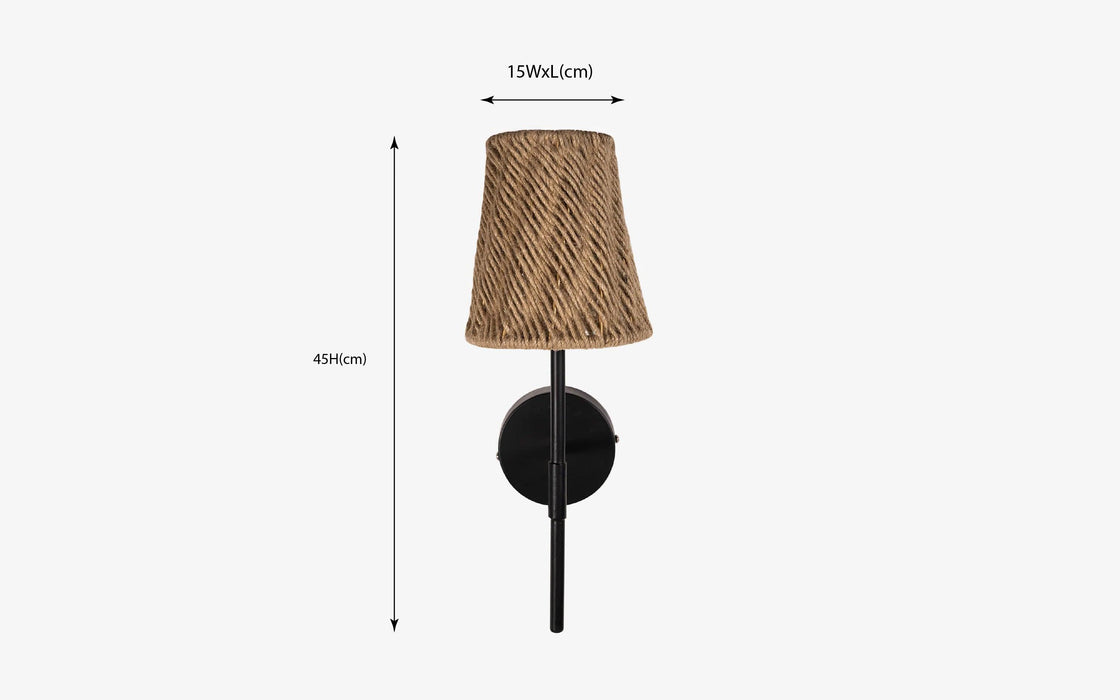 Buy Wall Light - Nora Natural Jute Wall Mount Lampshade | Decorative Wall Light For Home & Balcony by Orange Tree on IKIRU online store