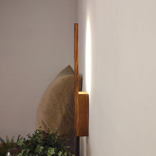 Buy Wall Light - Slimline Brown Wooden LED Wall Light by Symplify on IKIRU online store