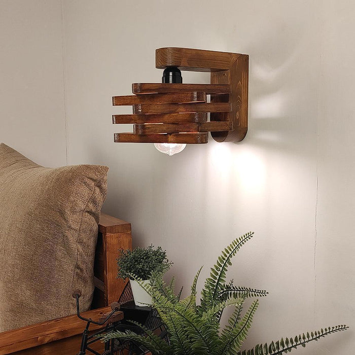 Buy Wall Light - Star Brown Wooden Wall Light | Decorative Lamps for Home by Symplify on IKIRU online store