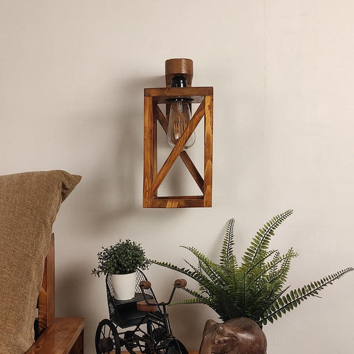 Buy Wall Light - Symmetric Brown Wooden Wall Light for Home | Pendant Ceiling Lamp by Symplify on IKIRU online store