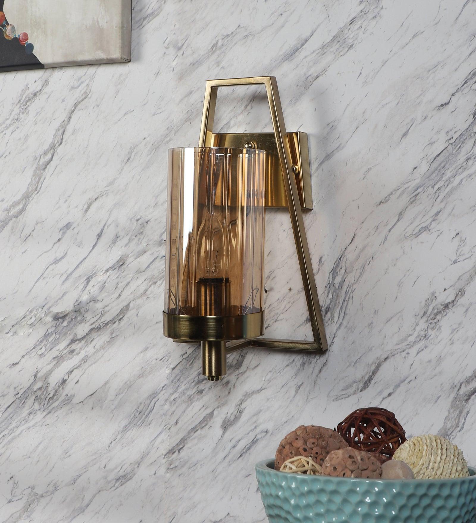Buy Wall Light - Teena Unique Golden & Glass Finish Wall Mount Lamp For Home Decor by ELIANTE by Jainsons Lights on IKIRU online store