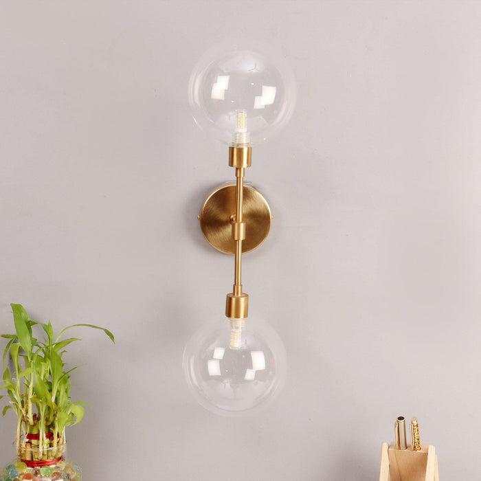 Buy Wall Light - The Proud Orb' Luxurious Dual Glass Ball Scone Light | Decorative Wall Lamp For Living Room & Home by De Maison Decor on IKIRU online store