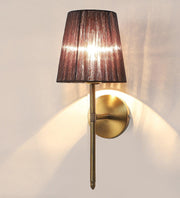 Buy Wall Light - Tino Gold Iron & Black Fabric Wall Mount Lamp Light For Home & Balcony by ELIANTE by Jainsons Lights on IKIRU online store