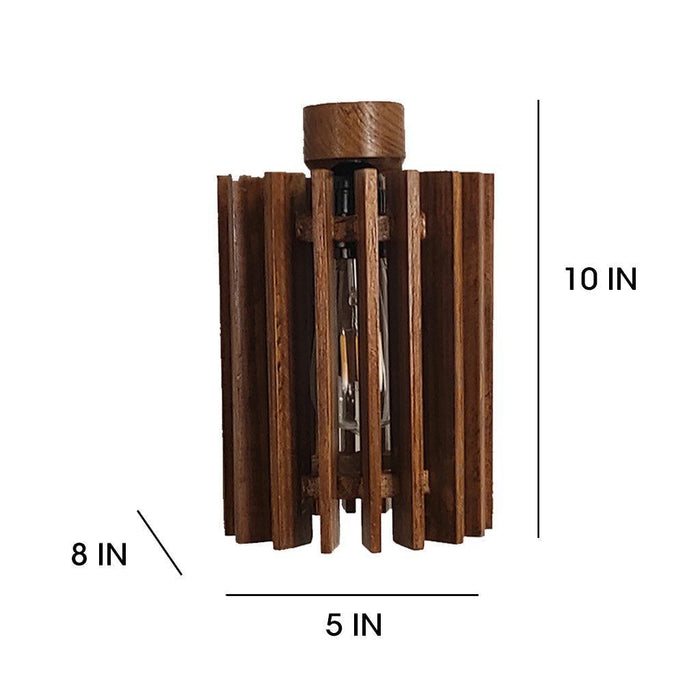 Buy Wall Light - Ventus Brown Wooden Wall Light for Living Room Decor | Hanging Lamp by Symplify on IKIRU online store