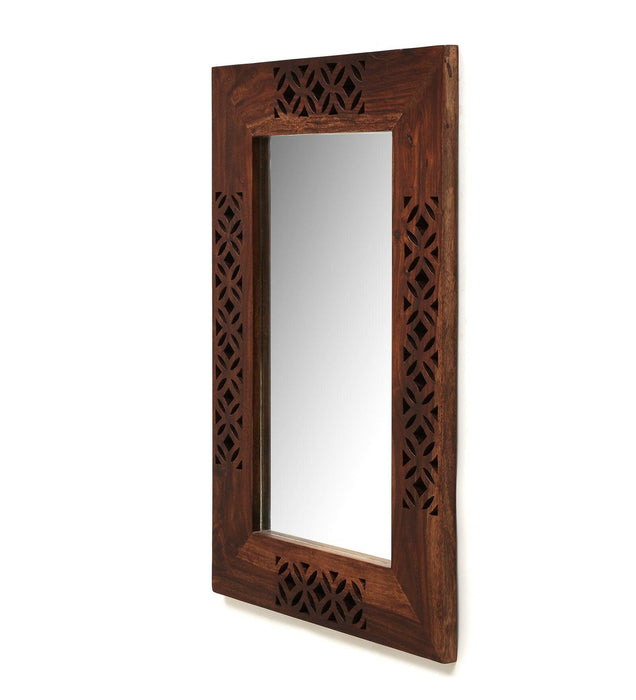 Buy Wall Mirror - Sheesham Wood Rectangle Wall Mirror by Wooden Mood on IKIRU online store