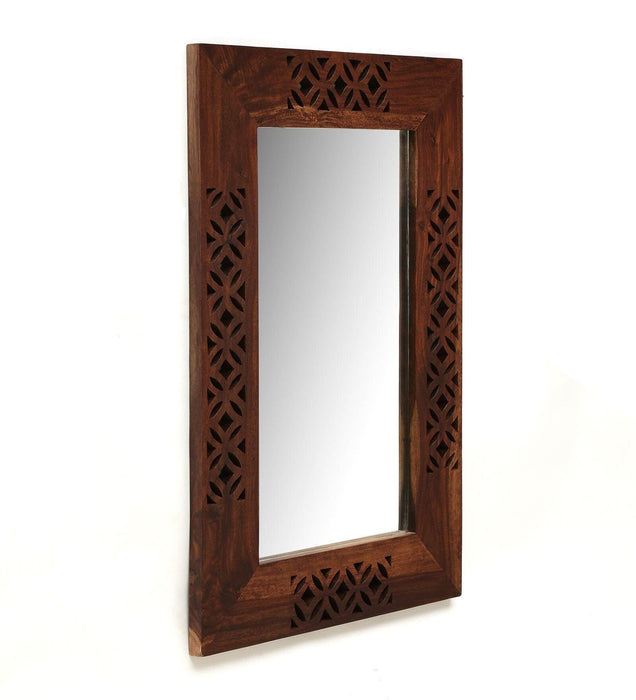 Buy Wall Mirror - Sheesham Wood Rectangle Wall Mirror by Wooden Mood on IKIRU online store