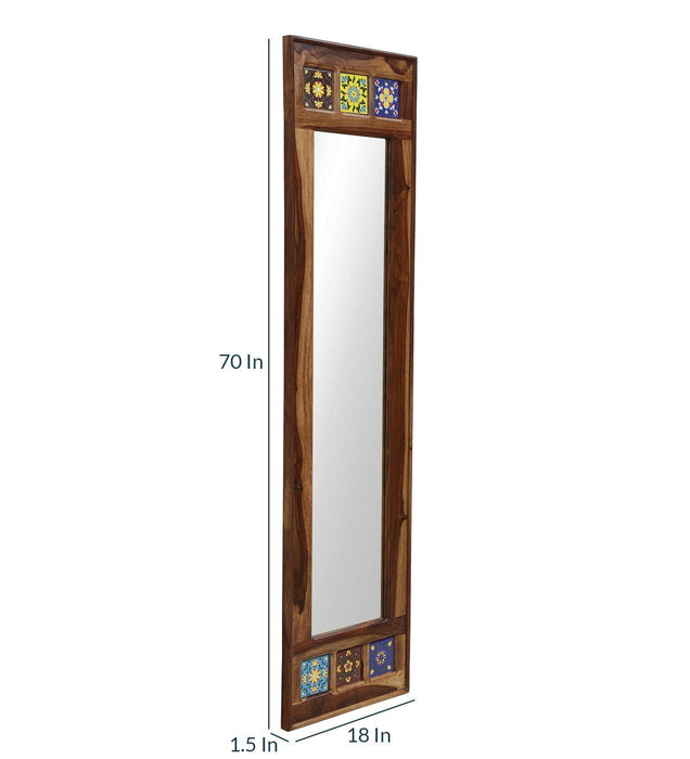 Buy Wall Mirror - Siramika Sheesham Wood Full Length Mirror by Wooden Mood on IKIRU online store