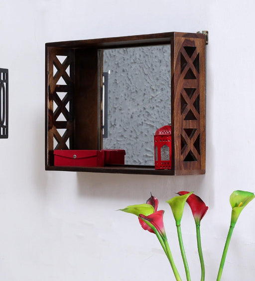 Buy Wall Mirror - Soldi Sheesham Wood Rectangle Wall Mirror by Wooden Mood on IKIRU online store