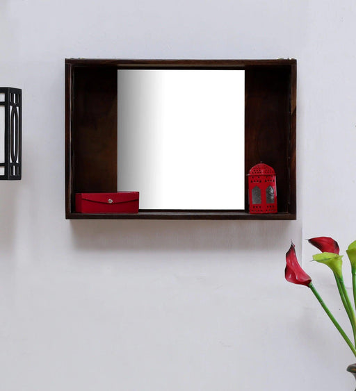 Buy Wall Mirror - Soldi Sheesham Wood Rectangle Wall Mirror by Wooden Mood on IKIRU online store